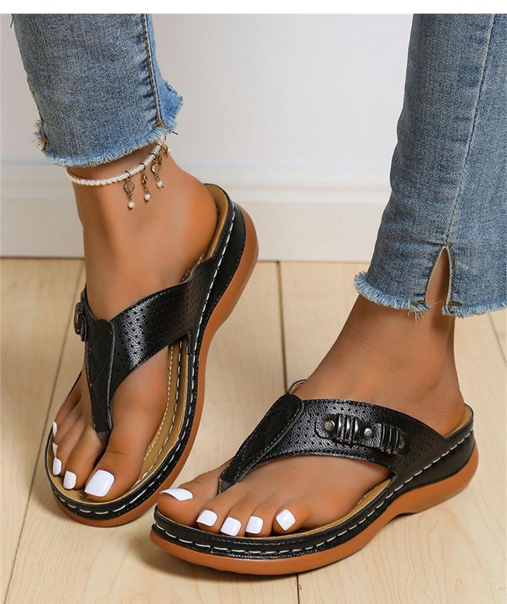 Sophie - Orthopedische Zwarte Stijlvolle Sandalen-Zwart-34-State of Style