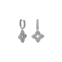 Sparkling Flower Earrings - Florabelle-Silver-State of Style