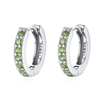Sparkling Hoop Earrings – Amaranta-Green-Silver-State of Style