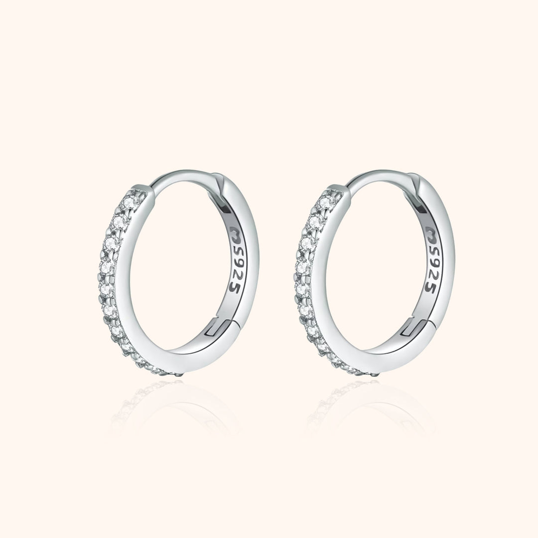 Sparkling Zirconia Hoop Earrings – Iriana-Silver-State of Style