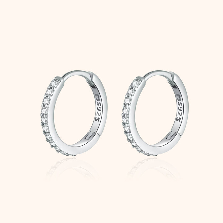 Sparkling Zirconia Hoop Earrings – Iriana-Silver-State of Style