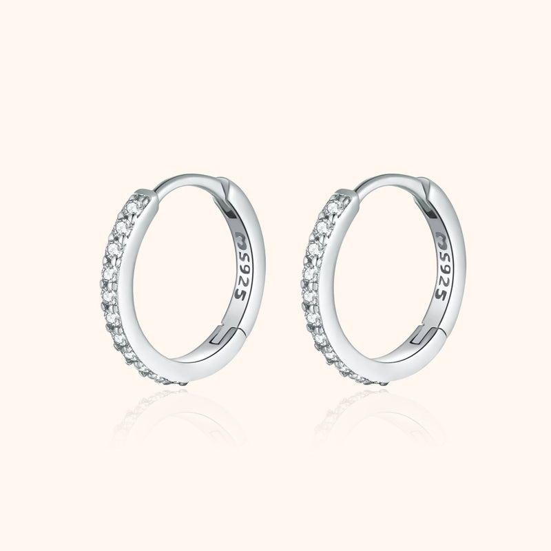 Sparkling Zirconia Hoop Earrings – Iriana-Silver-State of Style
