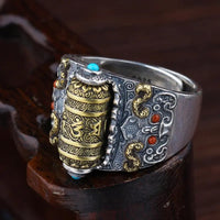 Spinner Charm Silver Ring | Rotating Lucky Charm-State of Style