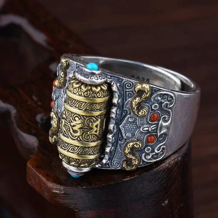 Spinner Charm Silver Ring | Rotating Lucky Charm-State of Style