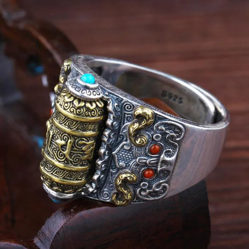 Spinner Charm Silver Ring | Rotating Lucky Charm-State of Style