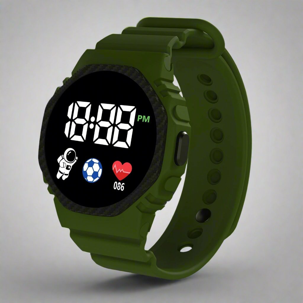 Sports watch for Little Adventurers - AdventureTime-Olive Green-State of Style