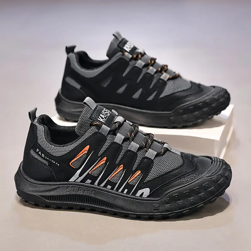 Sporty Men's Mountain Shoes - TrailRoyal-Black-7-State of Style