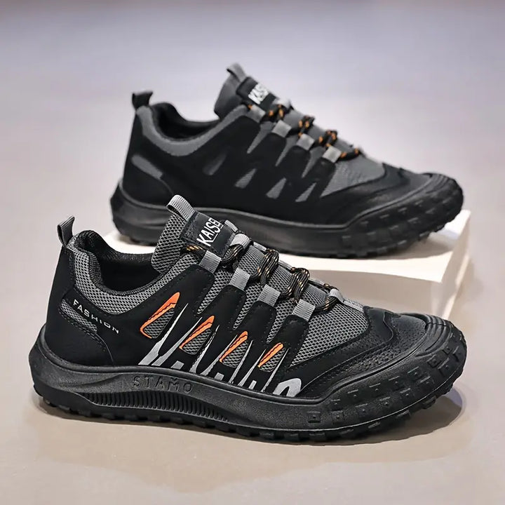 Sporty Men's Mountain Shoes - TrailRoyal-Black-7-State of Style