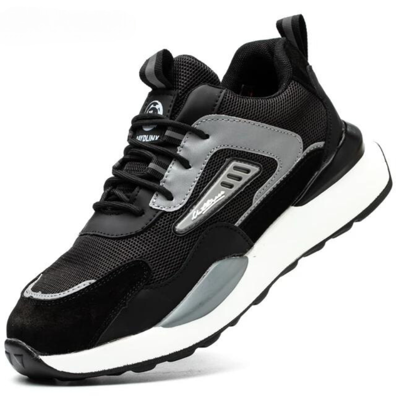 Sporty Men's Safety Shoes - Nolan-Black-6-State of Style