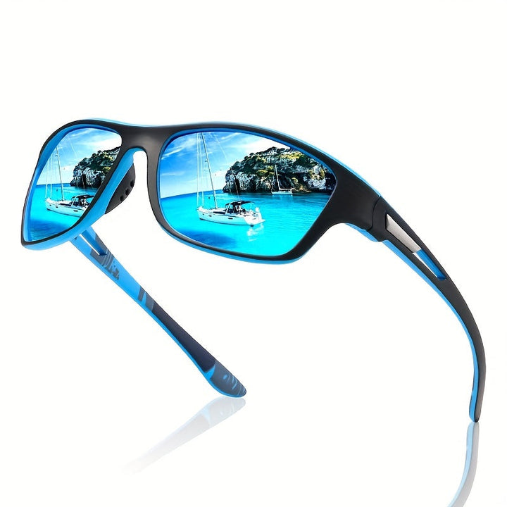 Sporty men's sunglasses with polarized lenses & UV400 protection – Vayron-Black-State of Style