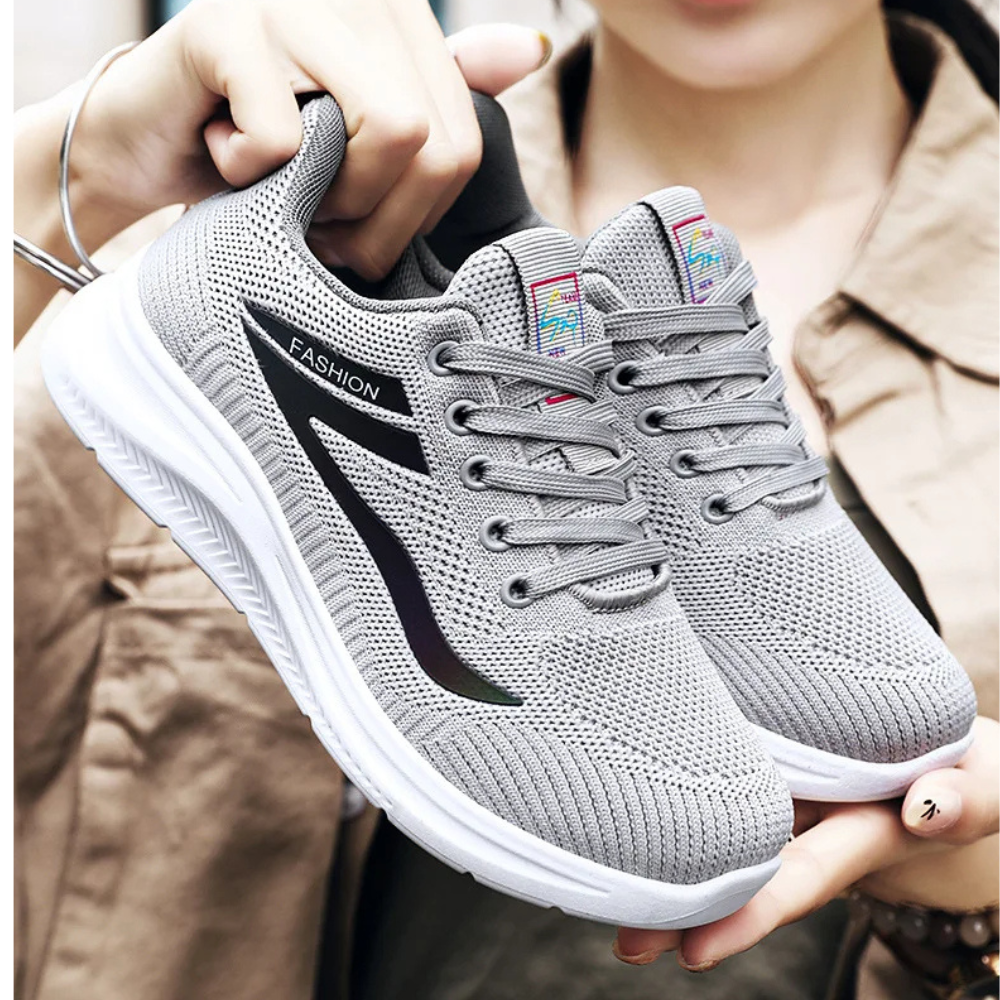 Sporty Orthopaedic Women's Walking Shoes - FitWalk-3.5-Black-State of Style