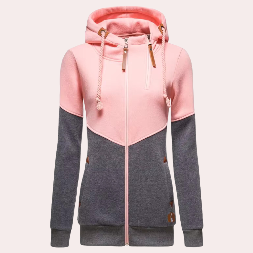 Sporty Women's Jacket with Zip - Nora-Pink-XS-State of Style