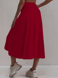 Sporty women's skirt with a high waistband & asymmetric cut – Alexia-Coral-S-State of Style