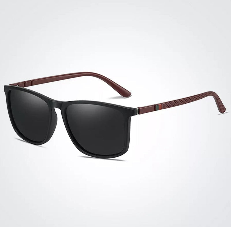 Square Luxury Polarized Sunglasses – Timeless Style & UV Protection-Black Red-State of Style