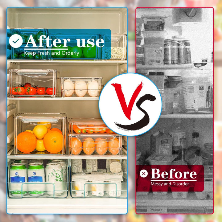 Stackable Fridge Organizer Set of 10 - FridgeMaster-State of Style