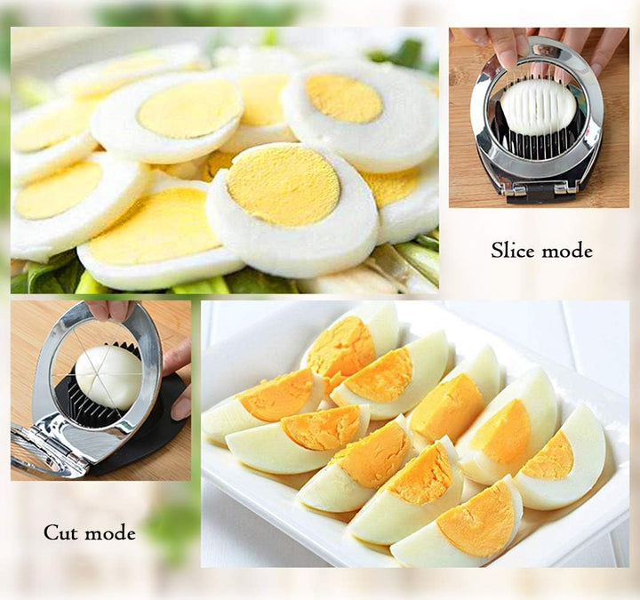 Stainless Steel Egg Slicer – 3 Cutting Styles for Quick Preparation!-State of Style