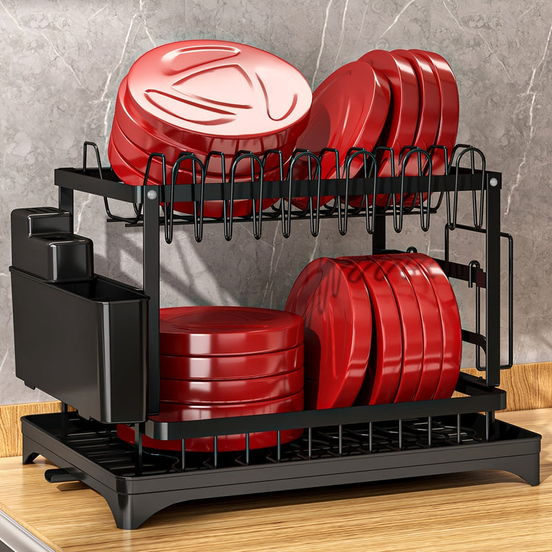 Stainless Steel Kitchen Dish Rack - Livano-White-State of Style