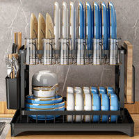 Stainless Steel Kitchen Dish Rack - Livano-White-State of Style