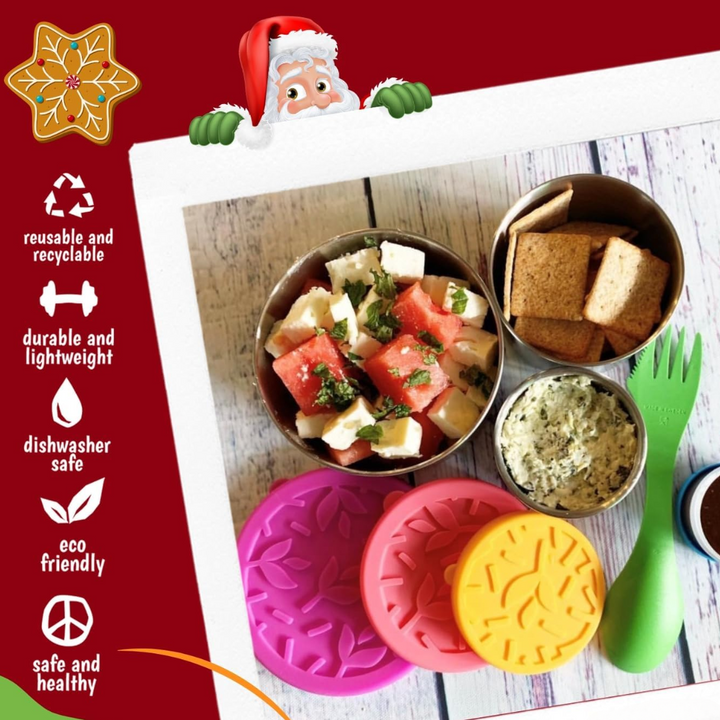Stainless Steel Lunch Box Set with Lids – 100ml, 200ml, 400ml-Transparent-State of Style