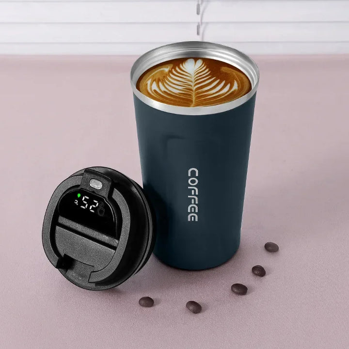 Stainless Steel Thermo Mug with Smart Temperature Display - TempMate-Blue-380ML-State of Style