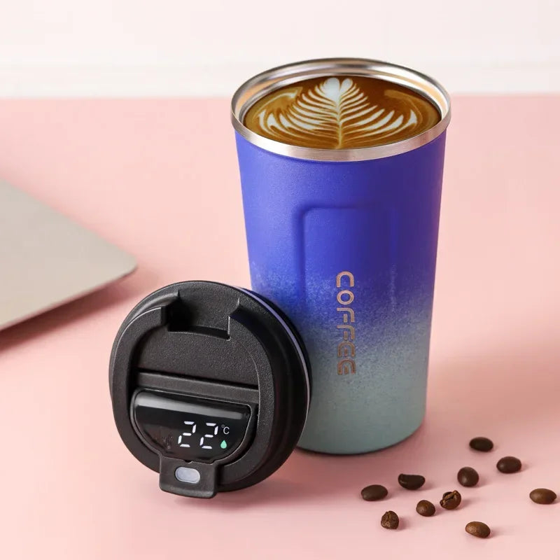 Stainless Steel Thermo Mug with Smart Temperature Display - TempMate-Blue-Green-380ML-State of Style