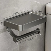 Stalux Toilet Roll Holder with Shelf-Black-State of Style