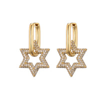 Star Crystal Hoop Earrings | Sparkling Women's Jewellery-WHITE-State of Style