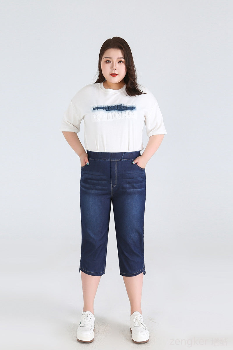 Stay Cool in Plus-Size High-Waisted Summer Shorts!-Sky Blue-2XL-State of Style