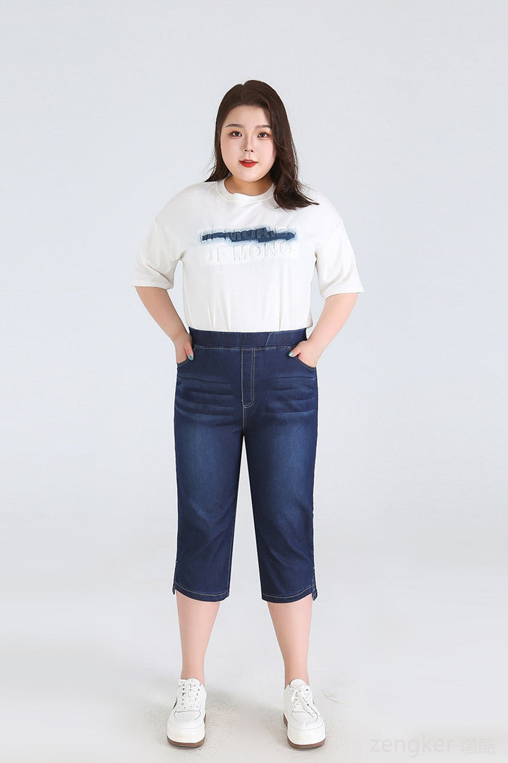 Stay Cool in Plus-Size High-Waisted Summer Shorts!-Sky Blue-2XL-State of Style