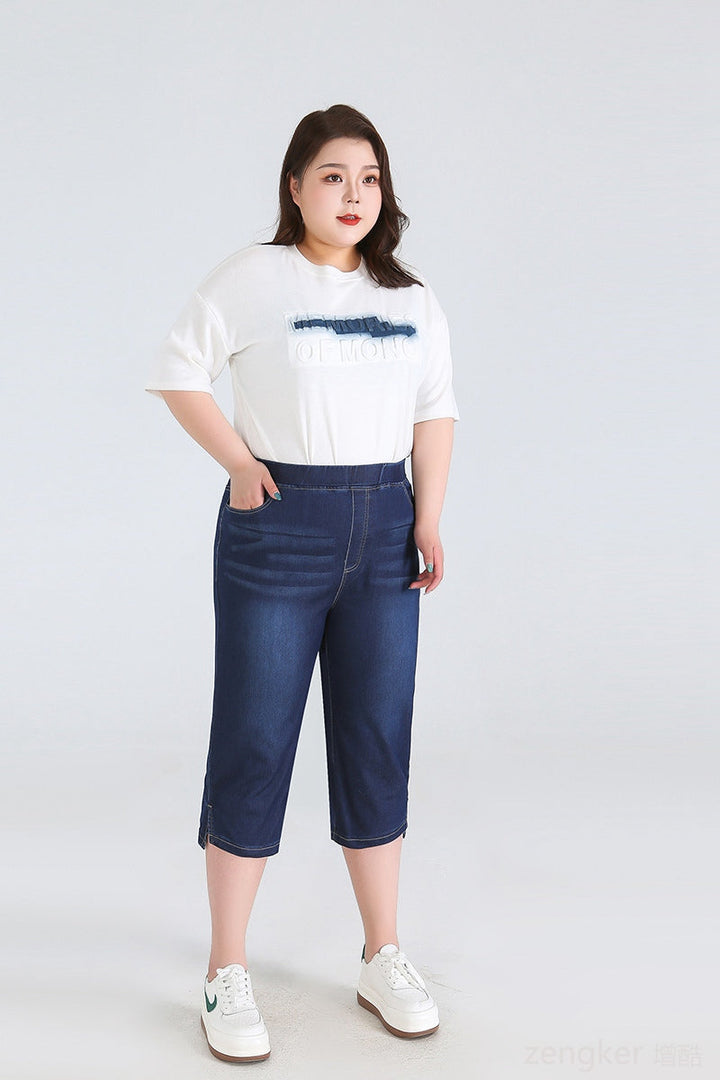 Stay Cool in Plus-Size High-Waisted Summer Shorts!-Sky Blue-2XL-State of Style