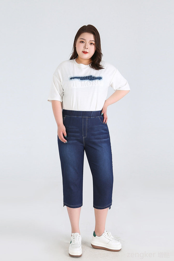 Stay Cool in Plus-Size High-Waisted Summer Shorts!-Sky Blue-2XL-State of Style