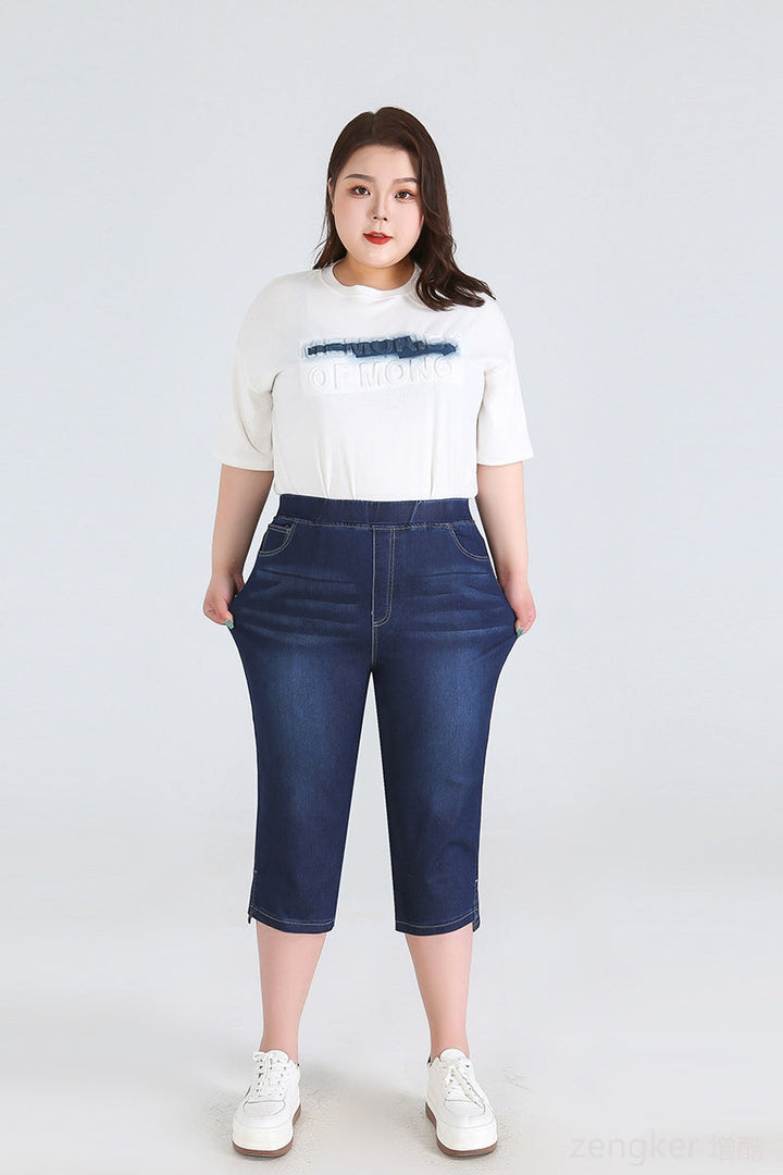 Stay Cool in Plus-Size High-Waisted Summer Shorts!-Sky Blue-2XL-State of Style