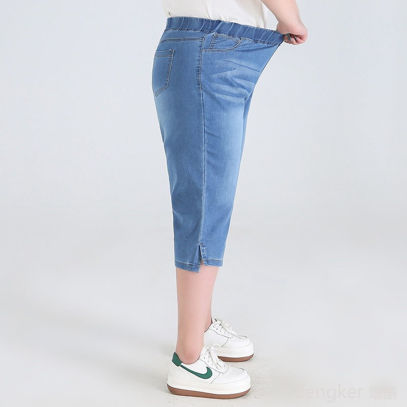 Stay Cool in Plus-Size High-Waisted Summer Shorts!-Sky Blue-2XL-State of Style