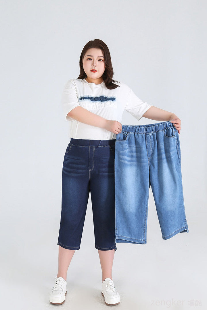 Stay Cool in Plus-Size High-Waisted Summer Shorts!-Sky Blue-2XL-State of Style
