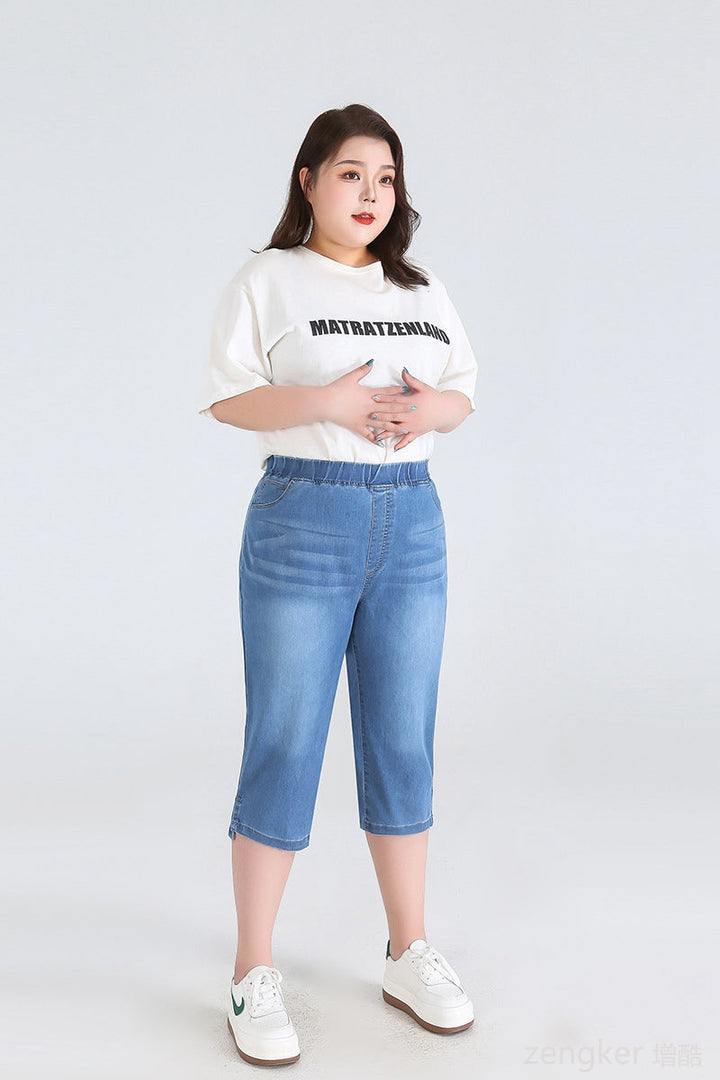 Stay Cool in Plus-Size High-Waisted Summer Shorts!-Sky Blue-2XL-State of Style