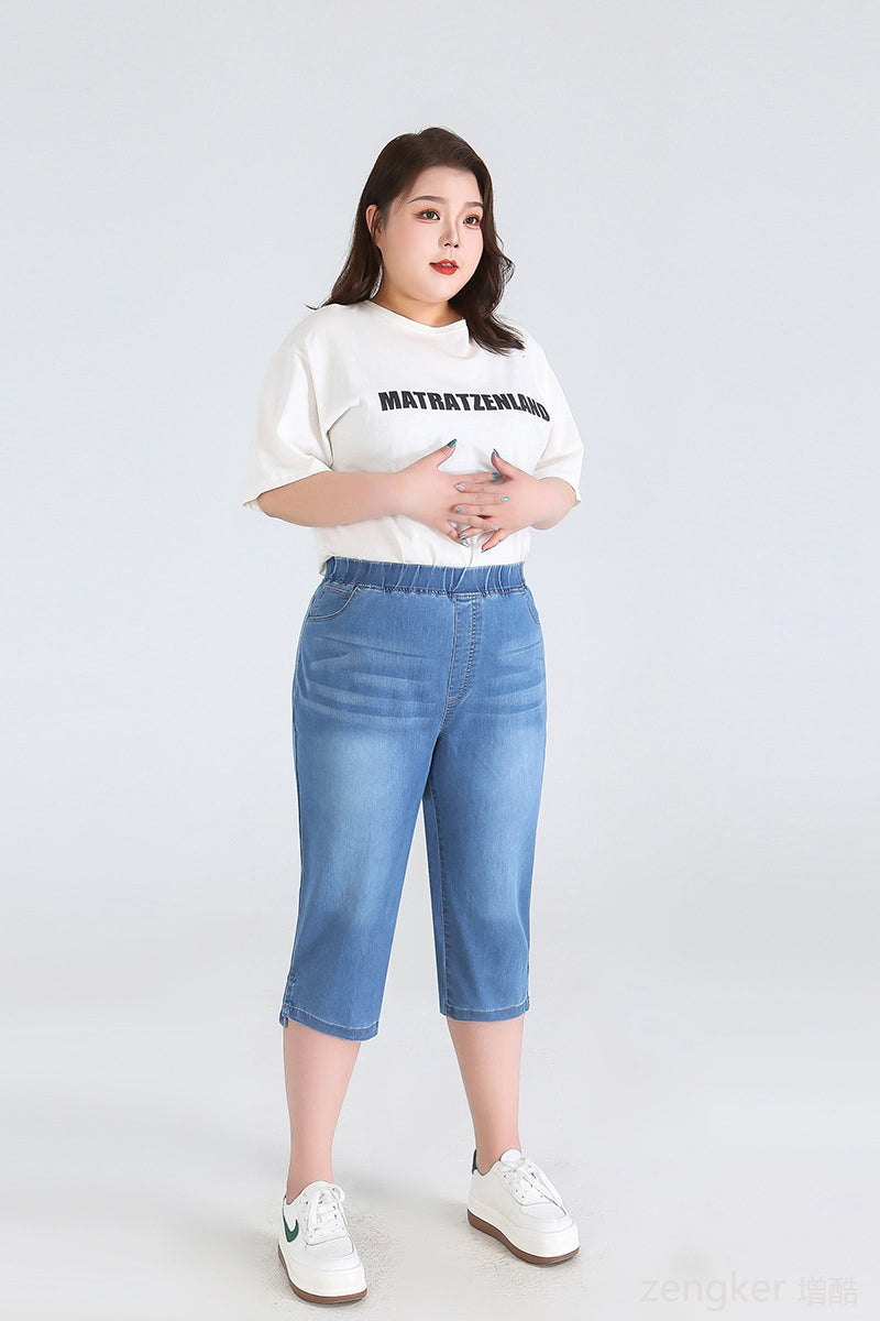 Stay Cool in Plus-Size High-Waisted Summer Shorts!-Sky Blue-2XL-State of Style