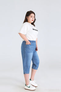 Stay Cool in Plus-Size High-Waisted Summer Shorts!-Sky Blue-2XL-State of Style