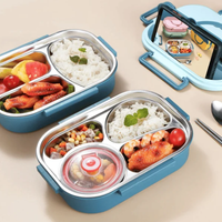 SteelLunch Stainless Steel Thermal Lunchbox-Yellow-3 Compartments with Soup Bowl-State of Style