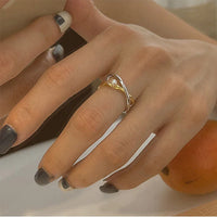 Sterling Silver Cross Ring with Pearl - Alina-State of Style