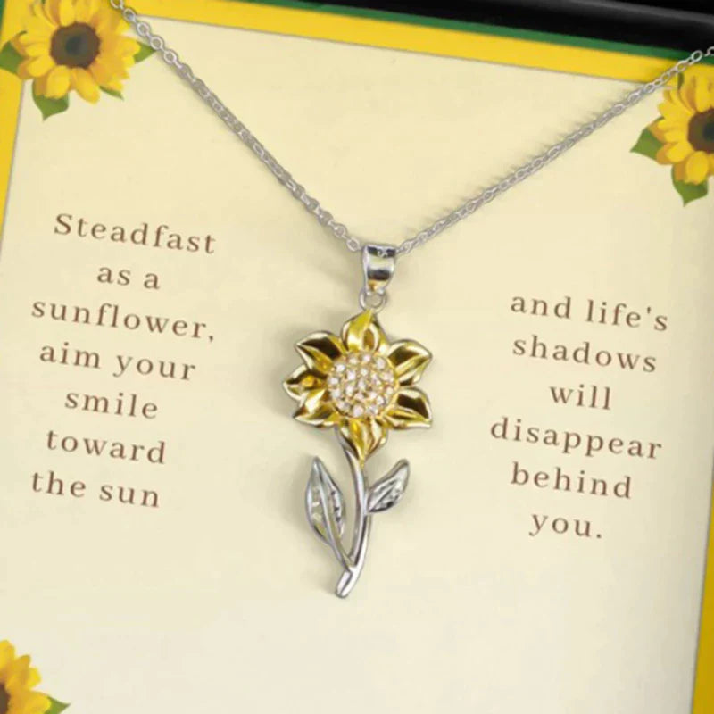 Sterling Silver Sunflower Gold Necklace-State of Style