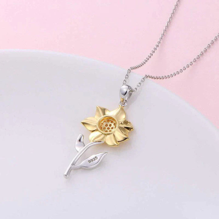 Sterling Silver Sunflower Gold Necklace-State of Style