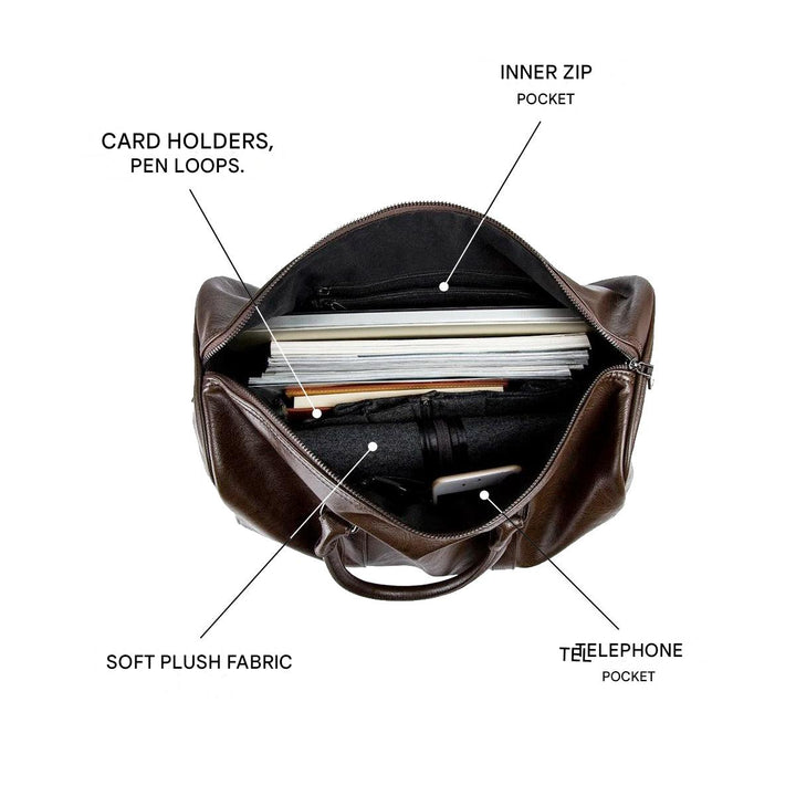 Large-Capacity Leather Travel Duffel – Lightweight & Durable Carry-On Bag