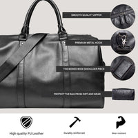 Large-Capacity Leather Travel Duffel – Lightweight & Durable Carry-On Bag