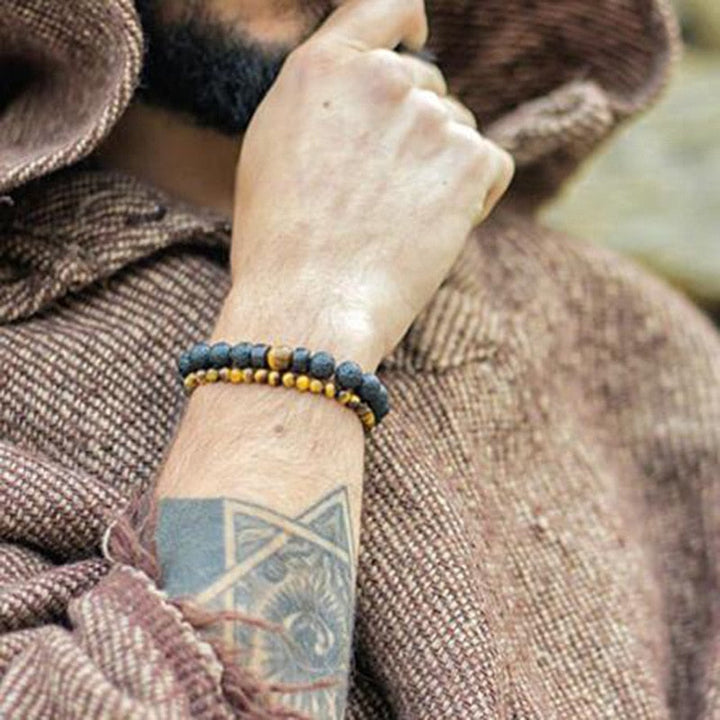 Stone Bracelet | Natural Gemstone Jewellery | Women's Fashion Accessory-Mega Black-S-17cm-State of Style