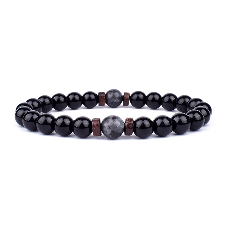 Stone Bracelet | Natural Gemstone Jewellery | Women's Fashion Accessory-Mega Black-S-17cm-State of Style
