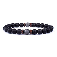 Stone Bracelet | Natural Gemstone Jewellery | Women's Fashion Accessory-Mega Black-S-17cm-State of Style