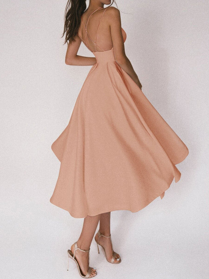 Strappy V-neck Dress - Noa-Apricot-S-State of Style