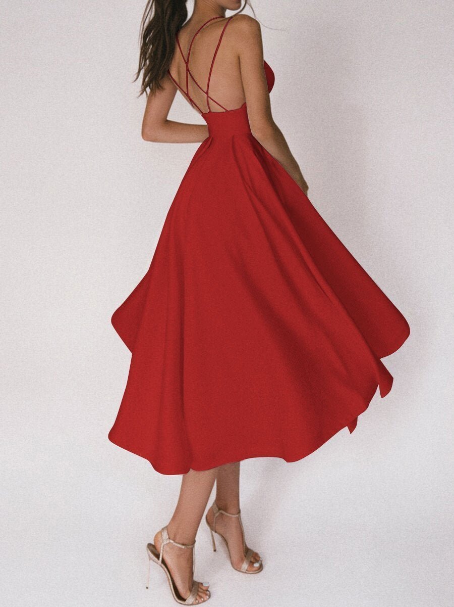 Strappy V-neck Dress - Noa-White-S-State of Style