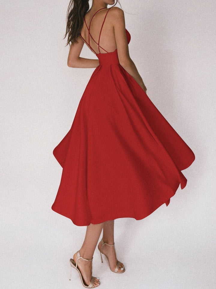 Strappy V-neck Dress - Noa-White-S-State of Style