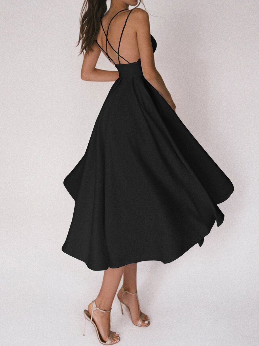 Strappy V-neck Dress - Noa-White-S-State of Style